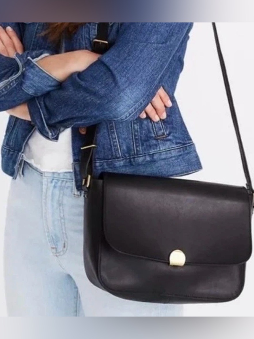 Madewell “The Abroad” Leather Shoulder Bag Flap Crossbody Purse
